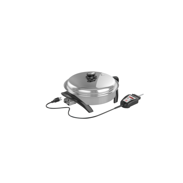 12 in. (30.5cm) Stainless Steel Electric Oil Core Skillet with Cover